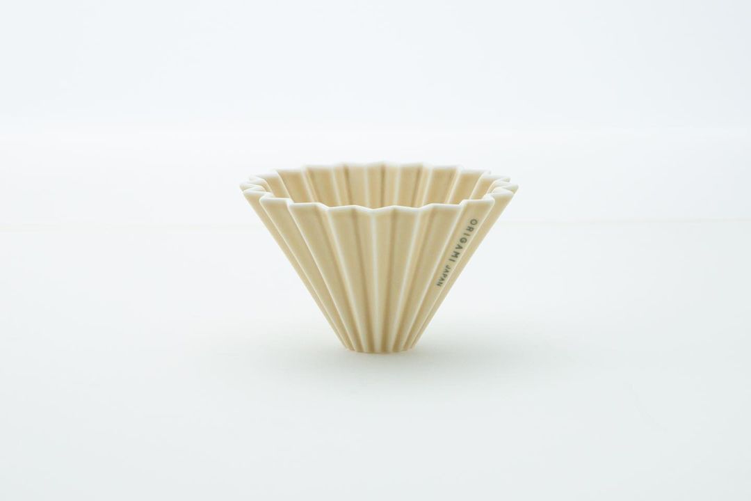 日本 ORIGAMI 陶瓷 摺紙濾杯 第二代 S號 - 霧黃色 MATTE YELLOW